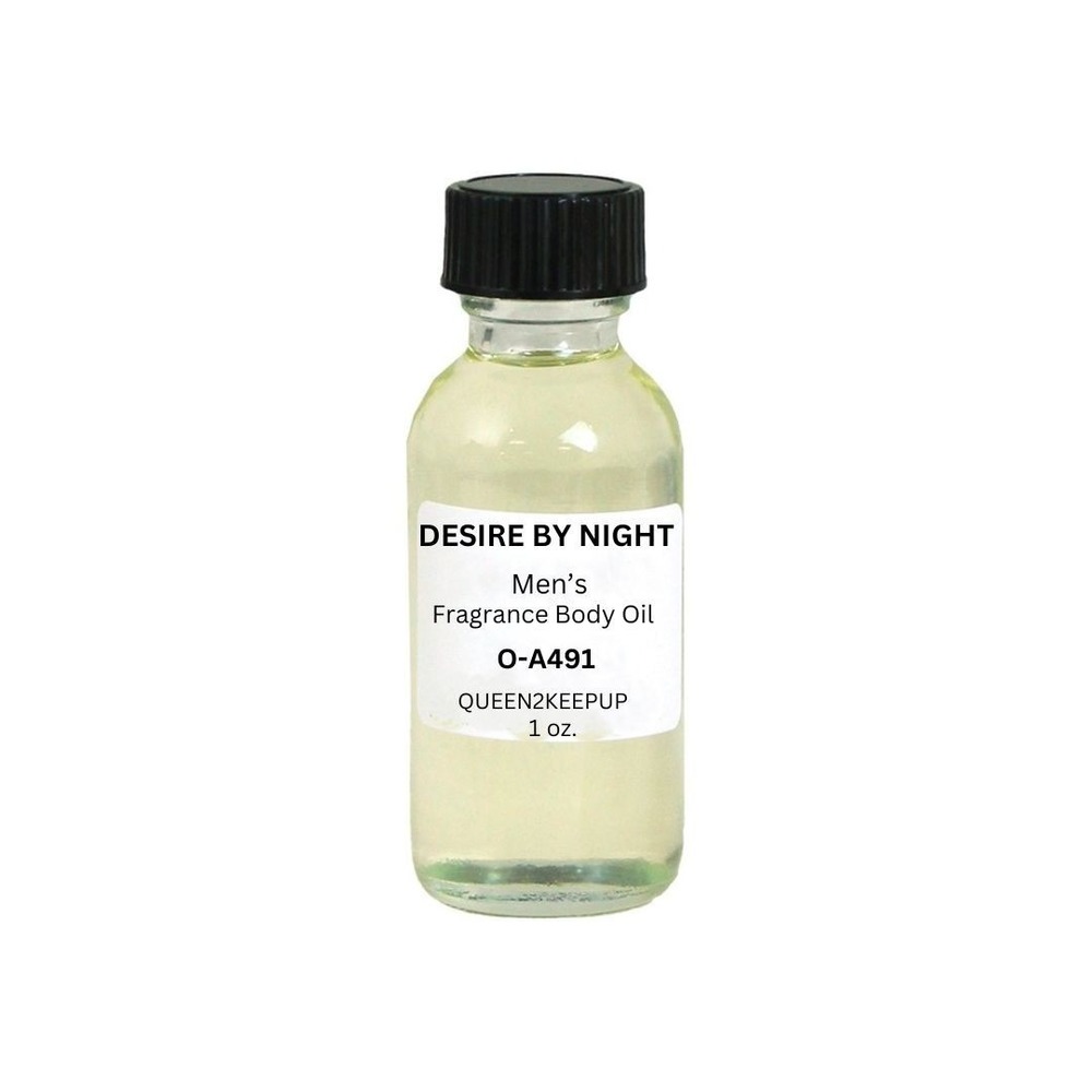 Desire By Night Men's Body Oil Warm Spicy and Seductive Masculine Scent 1 oz